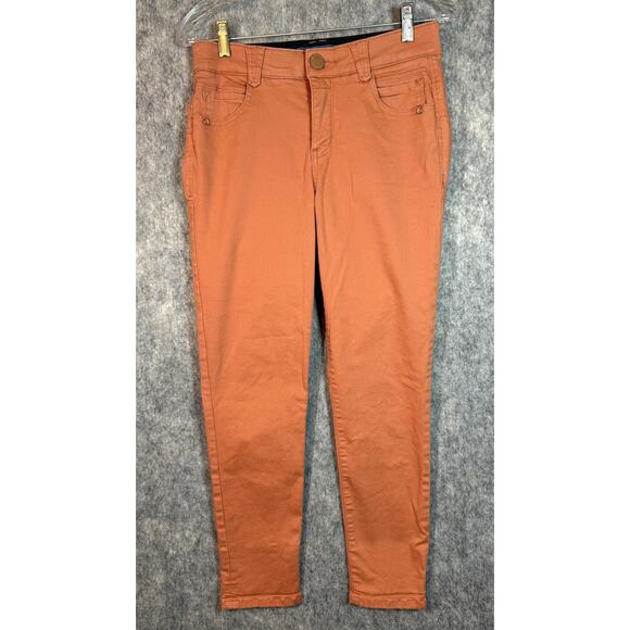 Democracy "Ab"Solution Womens Elastic Waist Orange Fall Slim Pants- Size 4 - Picture 1 of 9